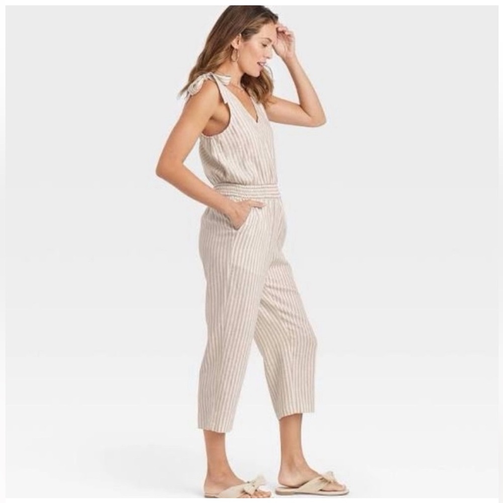 A New Day Beige and White Jumpsuit